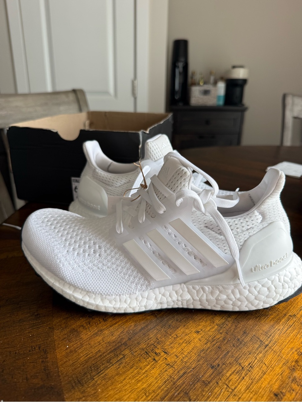 Adidas Women’s UltraBoost All-White Running Shoes size 6.5 Brand new.
